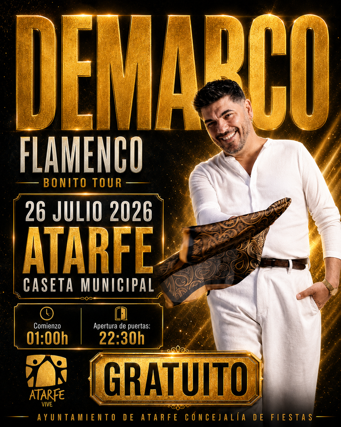 DEMARCO FLAMENCO pone el broche de oro a las Fiestas de Atarfe 2026 DEMARCO FLAMENCO pone el broche de oro a las Fiestas de Atarfe 2026