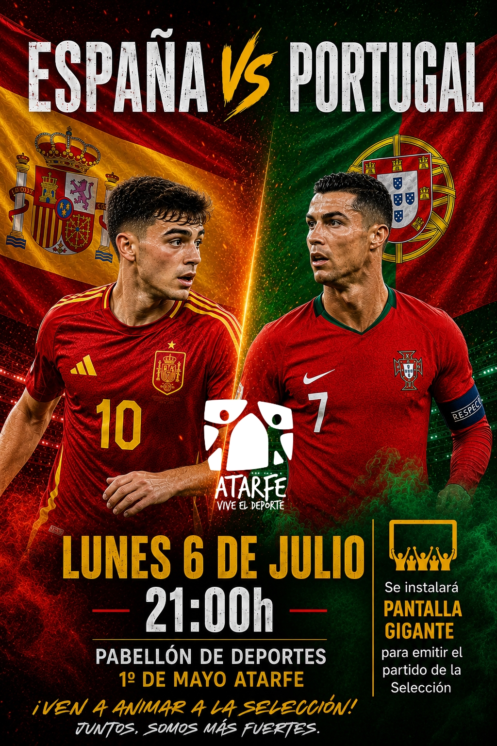 España vs Portugal: el partidazo se vive en Atarfe España vs Portugal: el partidazo se vive en Atarfe